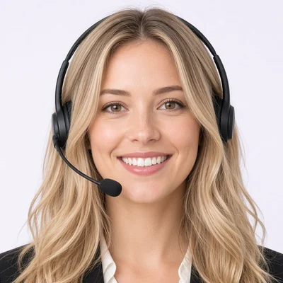Assistante avec un casque-micro